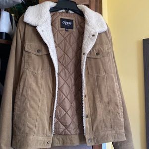 Guess Faux Shearling short corduroy bomber jacket never worn
